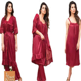 Best Bridal Nighty Bridal Night Suit Sexy Non Padded Night Wear 3Pc Babydoll Nighty